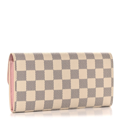 Louis Vuitton Damier Azur Emilie Wallet Rose Ballerine 3 of 11