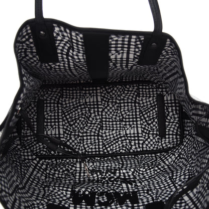 MCM Visetos Large Liz Reversible Shopper Tote Black 9 of 15