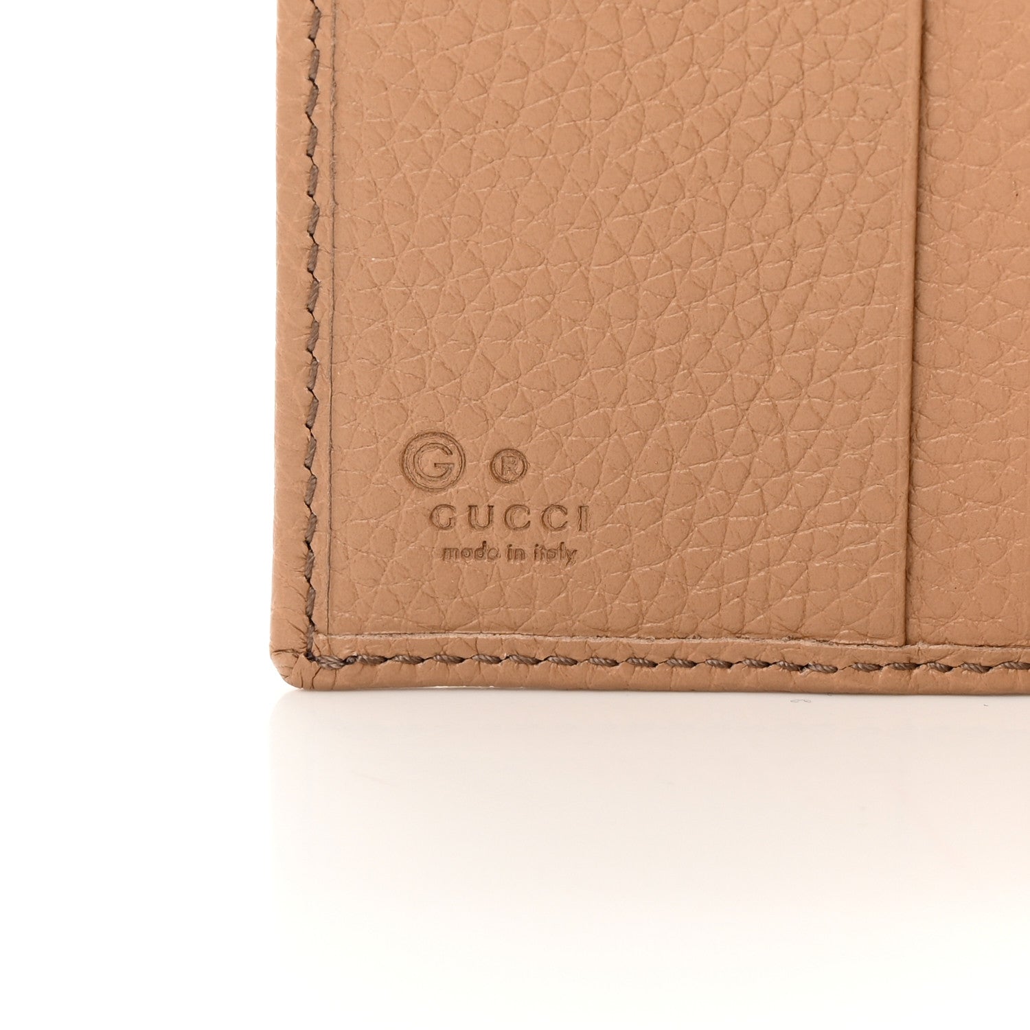 Gucci Pebbled Calfskin Soho Compact Flap Wallet Camelia 6 of 10