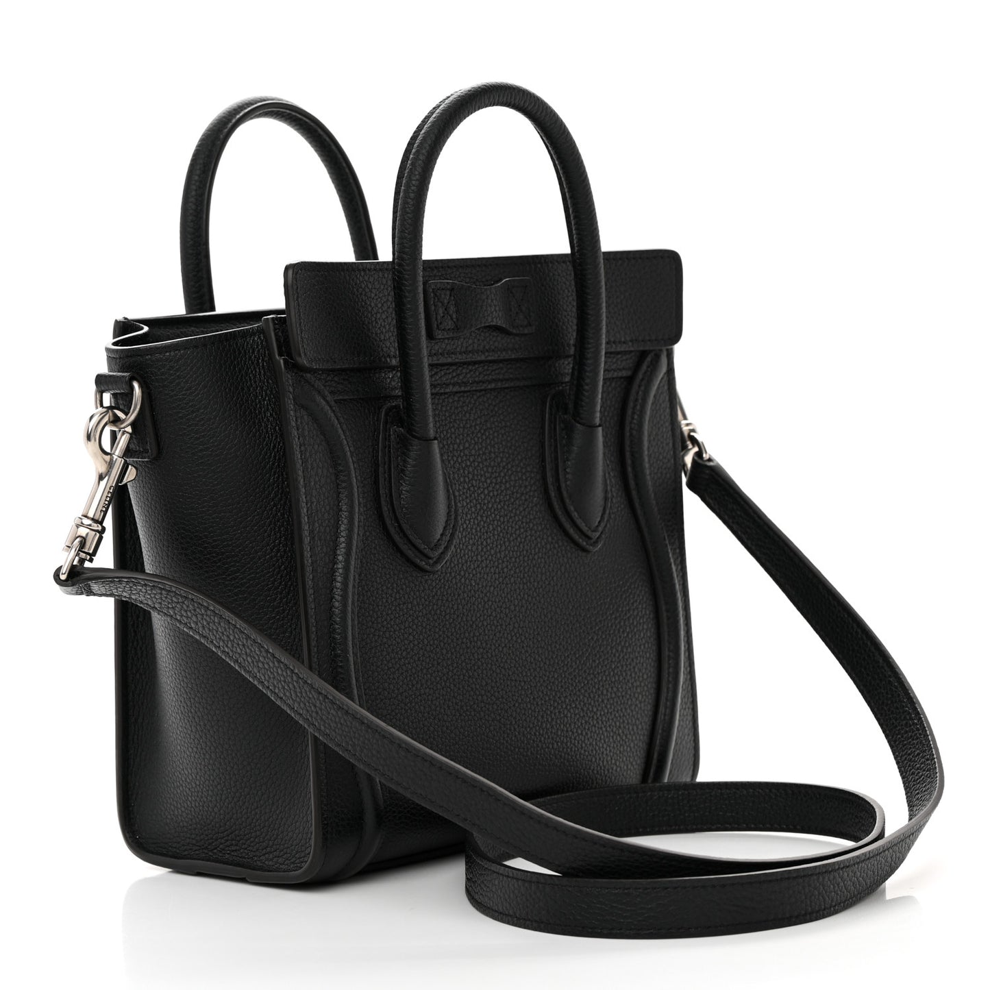 Drummed Calfskin Nano Luggage Black