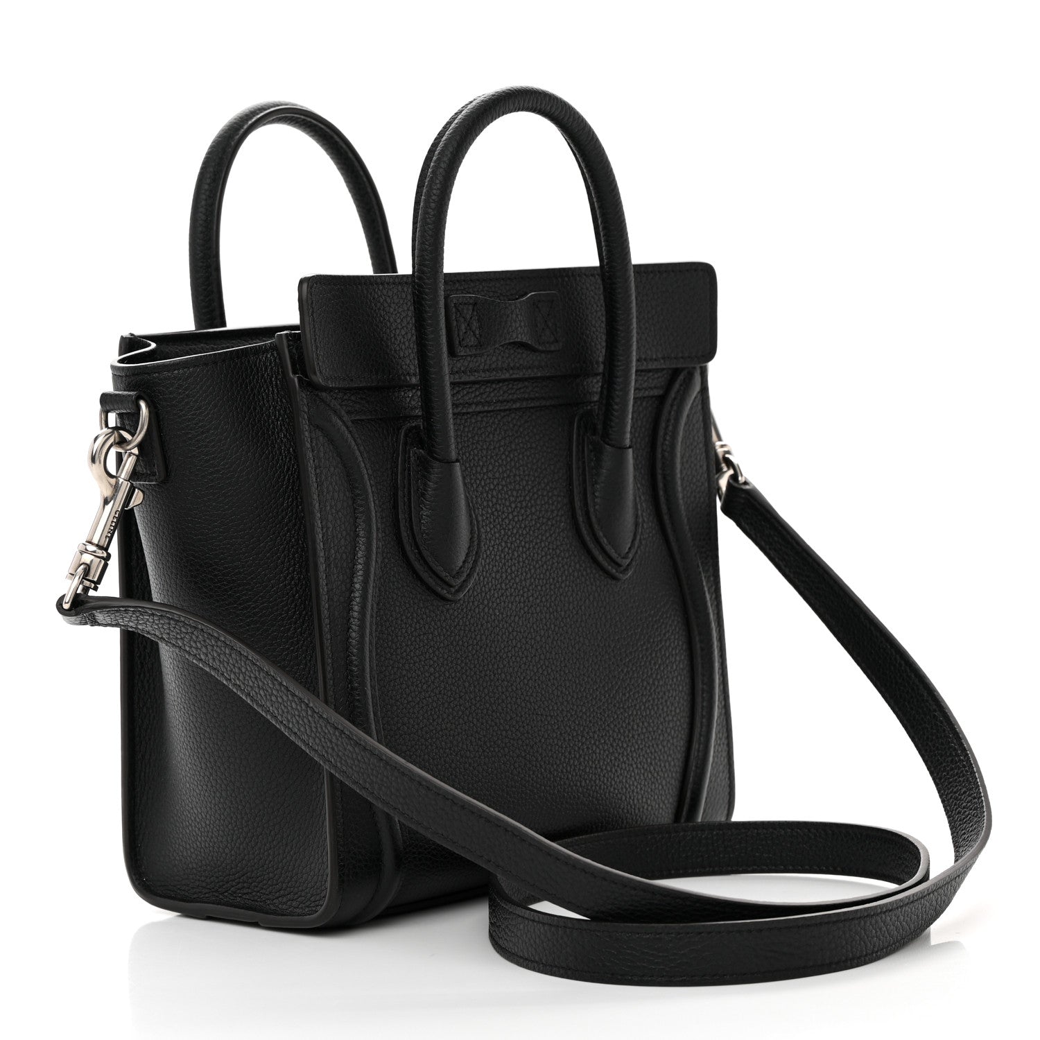 Celine Drummed Calfskin Nano Luggage Black 3 of 11