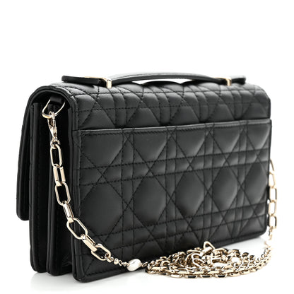 Christian Dior Lambskin Cannage Lady Dior Phone Pouch Black 3 of 11