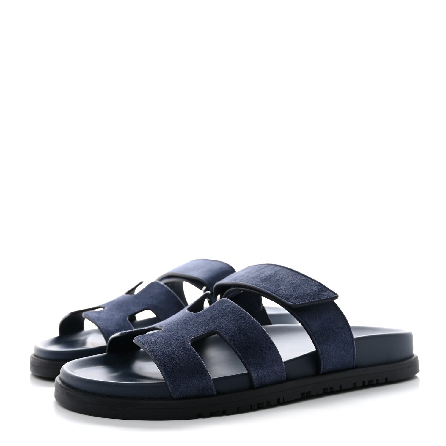 Hermes Suede Goatskin Womens Chypre Sandals 38 Bleu Celeste 3 of 9