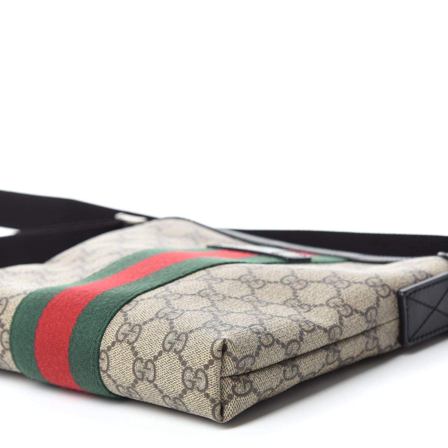 GG Supreme Monogram Web Messenger Bag Black