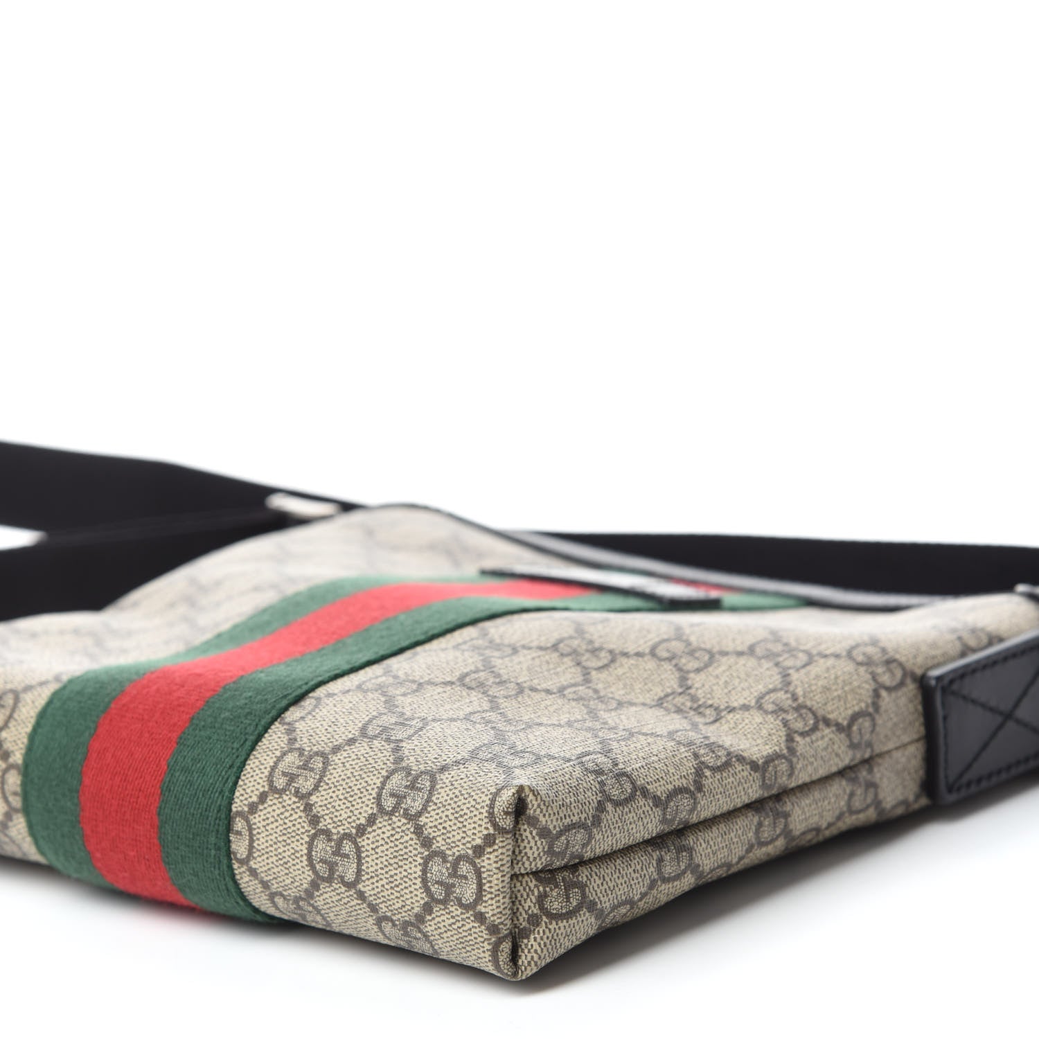 Gucci GG Supreme Monogram Web Messenger Bag Black 7 of 10