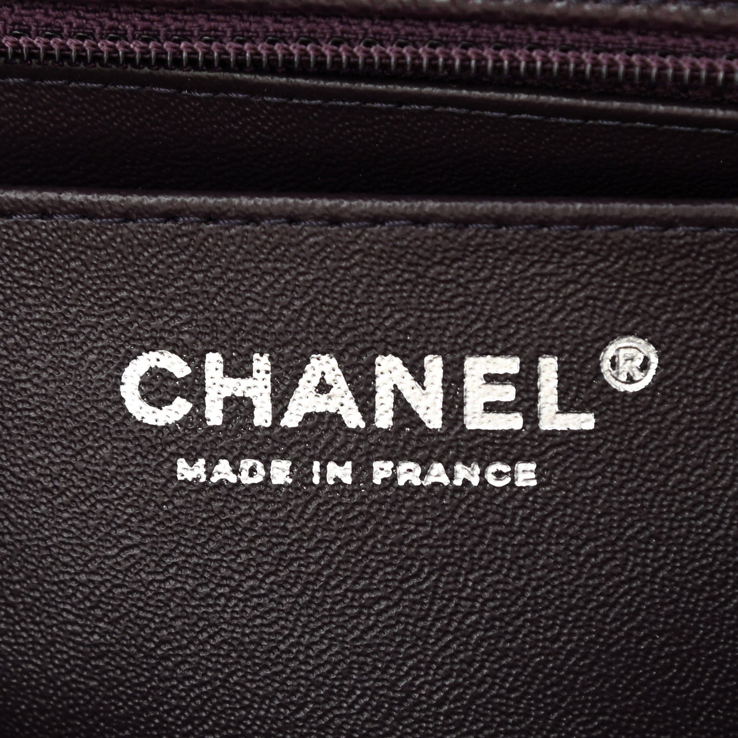 Caviar Quilted Mini Rectangular Flap Dark Purple