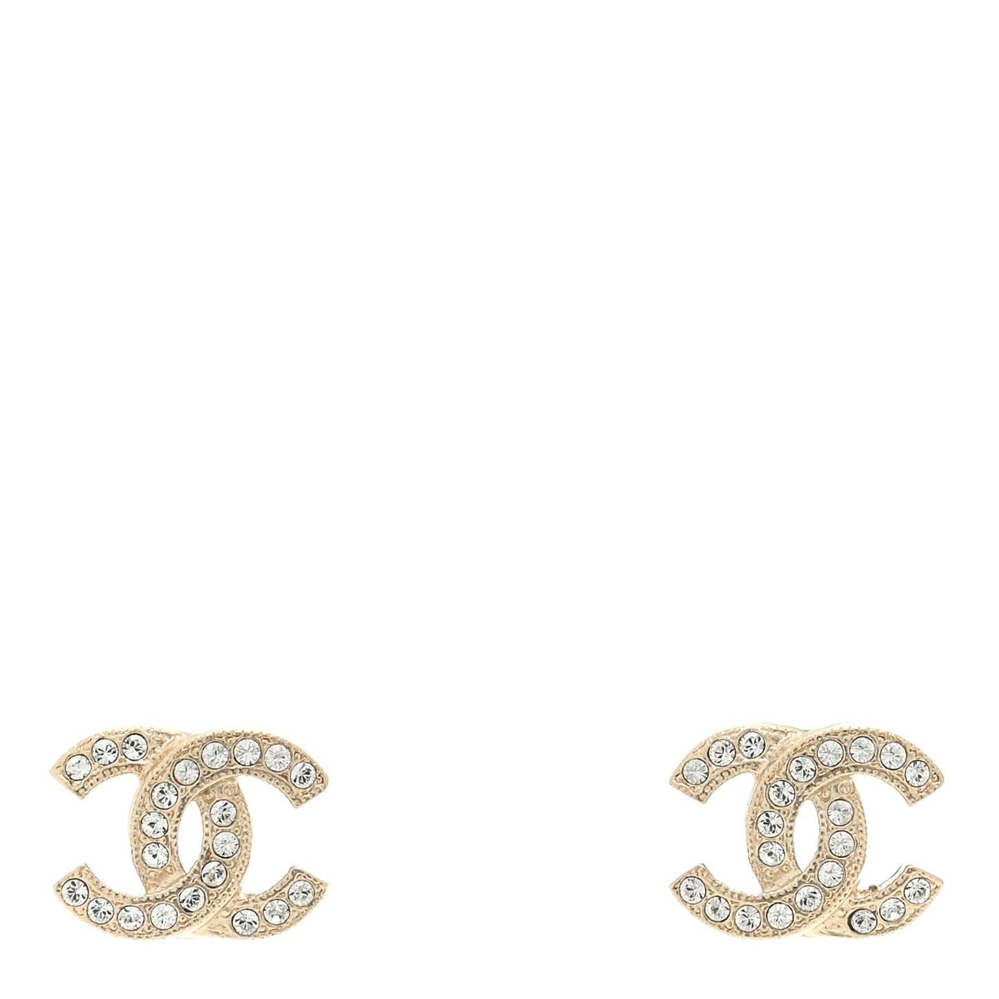 Crystal CC Earrings Light Gold