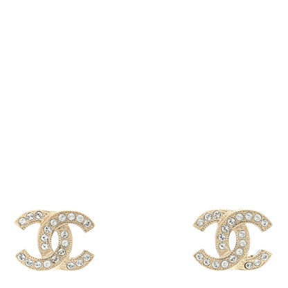 Chanel Crystal CC Earrings Light Gold 1 of 4