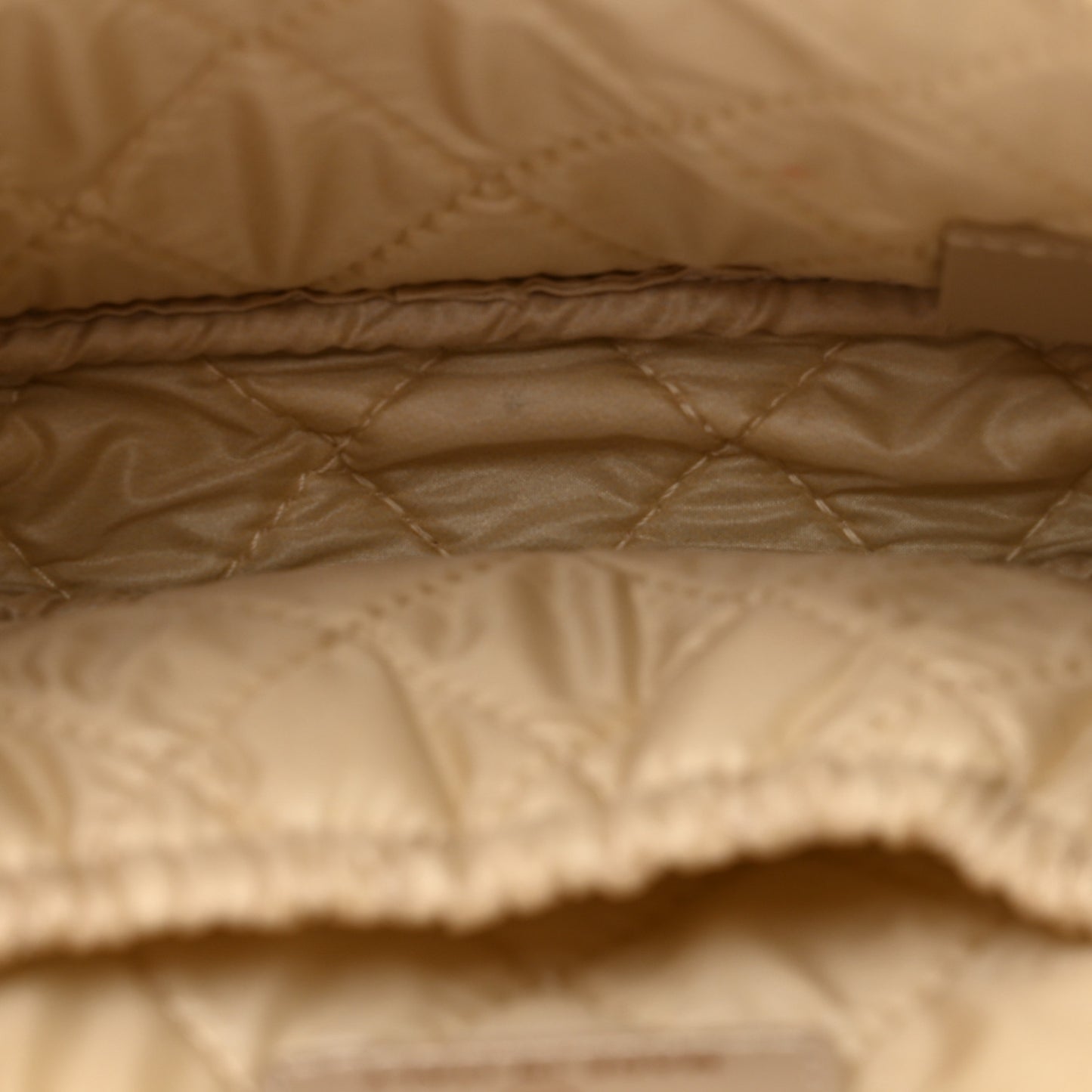 Metallic Calfskin Quilted Small Curvy Pouch Cosmetic Case Gold