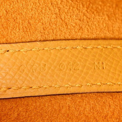 Hermes Epsom Tressage De Cuir Picotin Lock 22 MM Jaune Ambre Brique White 10 of 12