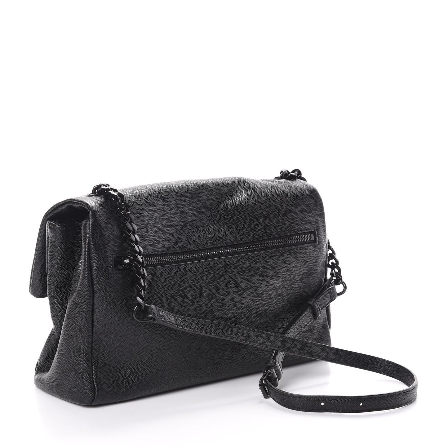 Grain De Poudre Medium West Hollywood Monogram Fold-Over Black