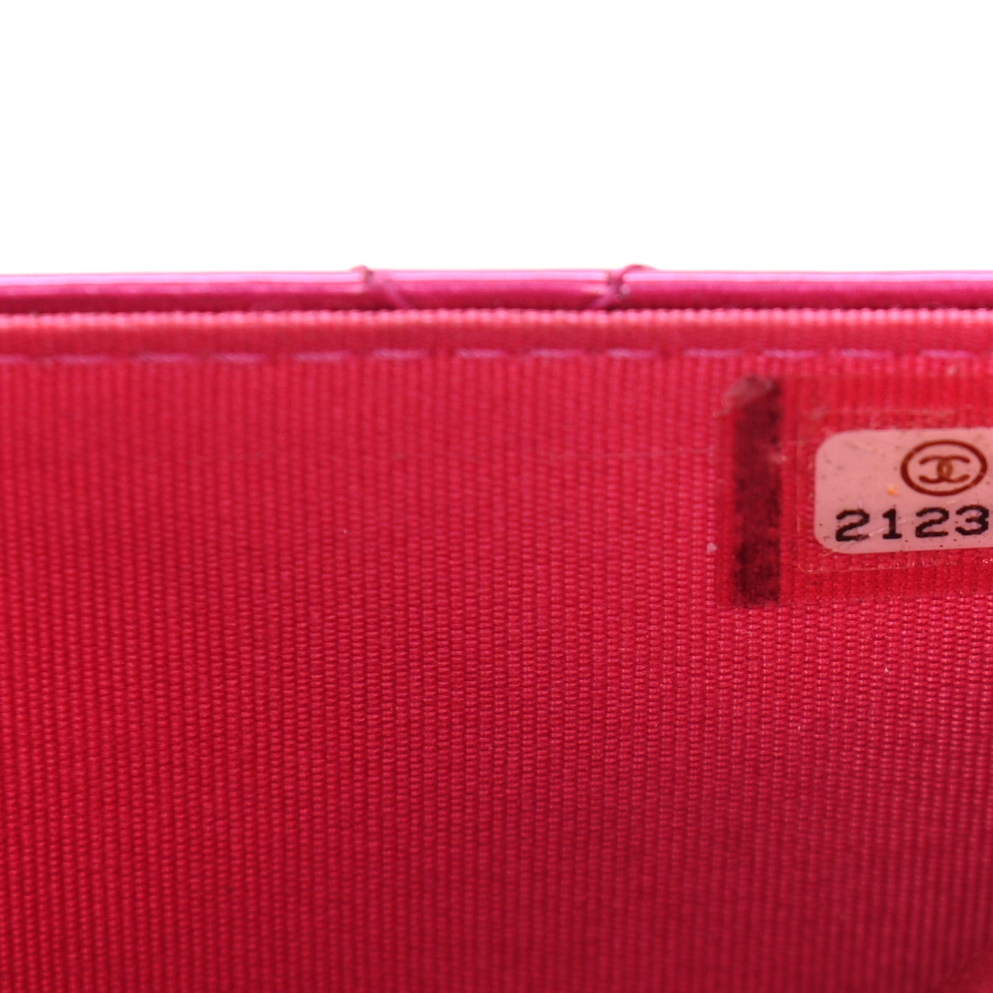 Metallic Patent Calfskin Quilted Boy Wallet On Chain WOC Fuchsia