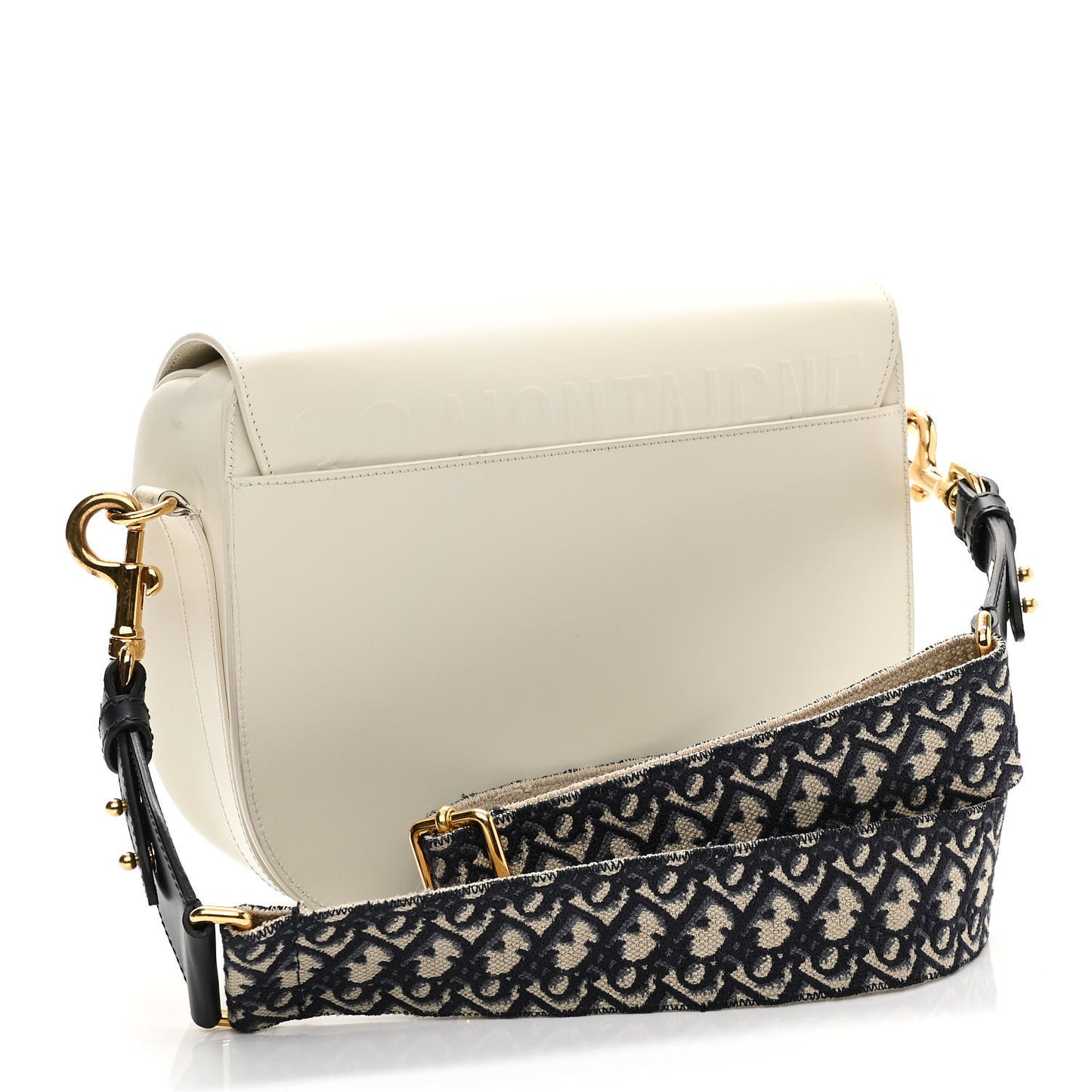 Box Calfskin Large Bobby Flap White