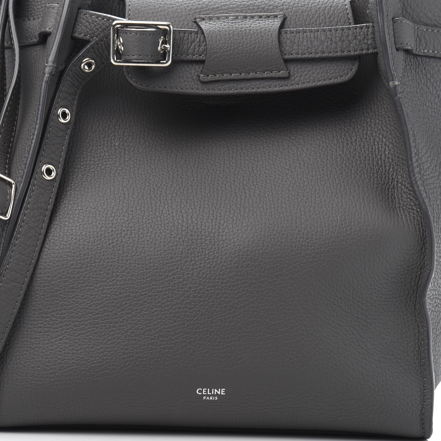 Celine Supple Grained Calfskin Long Strap Small Big Bag Gray 11 of 12