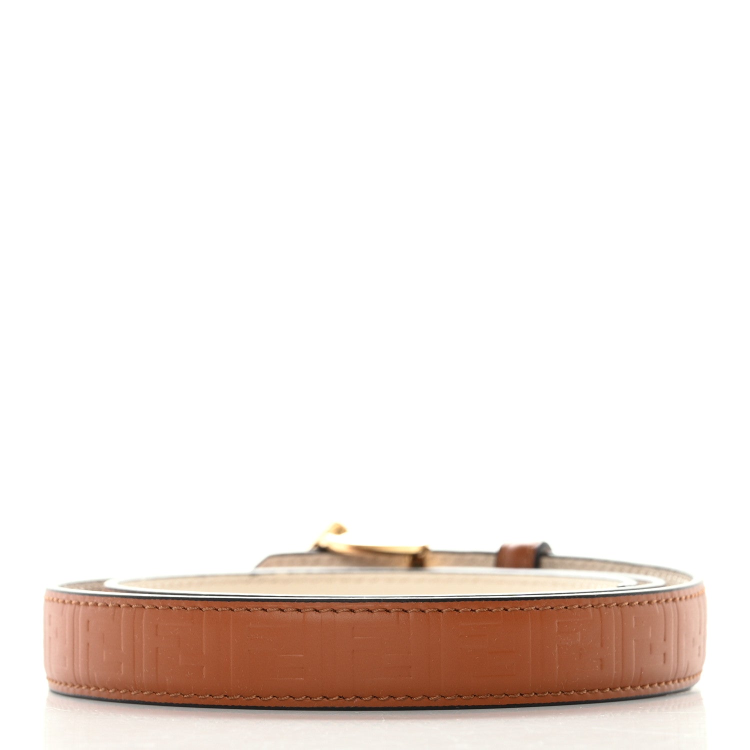 Fendi Vitello Grace 20mm FF Diamonds Belt 70 28 Cuoio Camellia 2 of 6