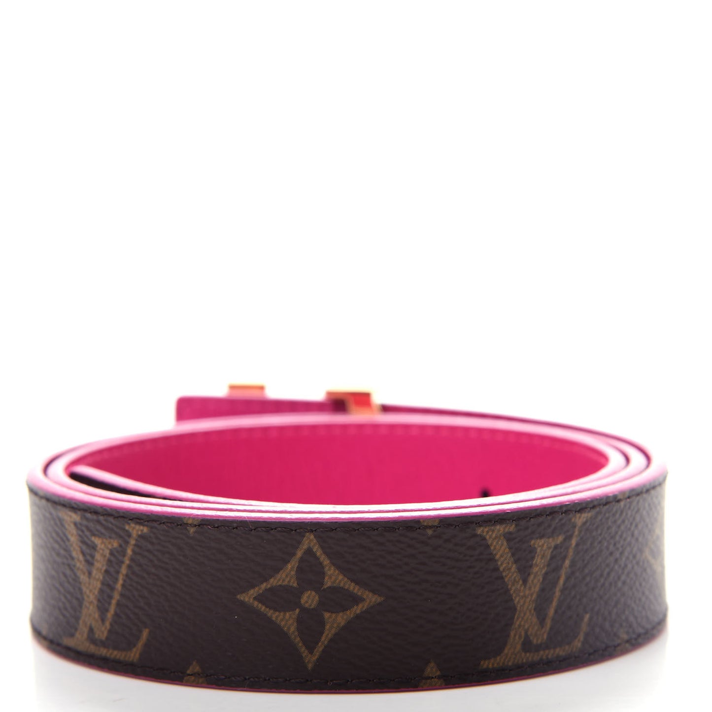 Calfskin Monogram 30mm LV Initiales Reversible Belt 80 32 Pink