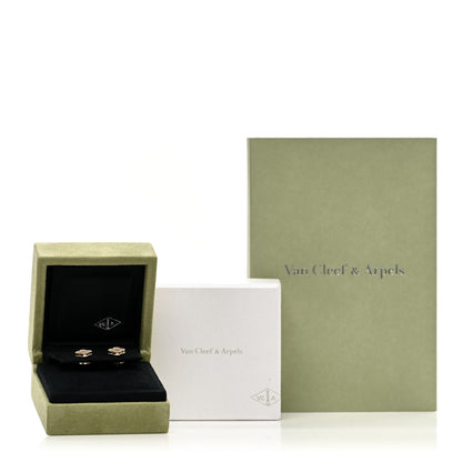 Van Cleef & Arpels 18K Yellow Gold Mother of Pearl Sweet Alhambra Earrings 5 of 5