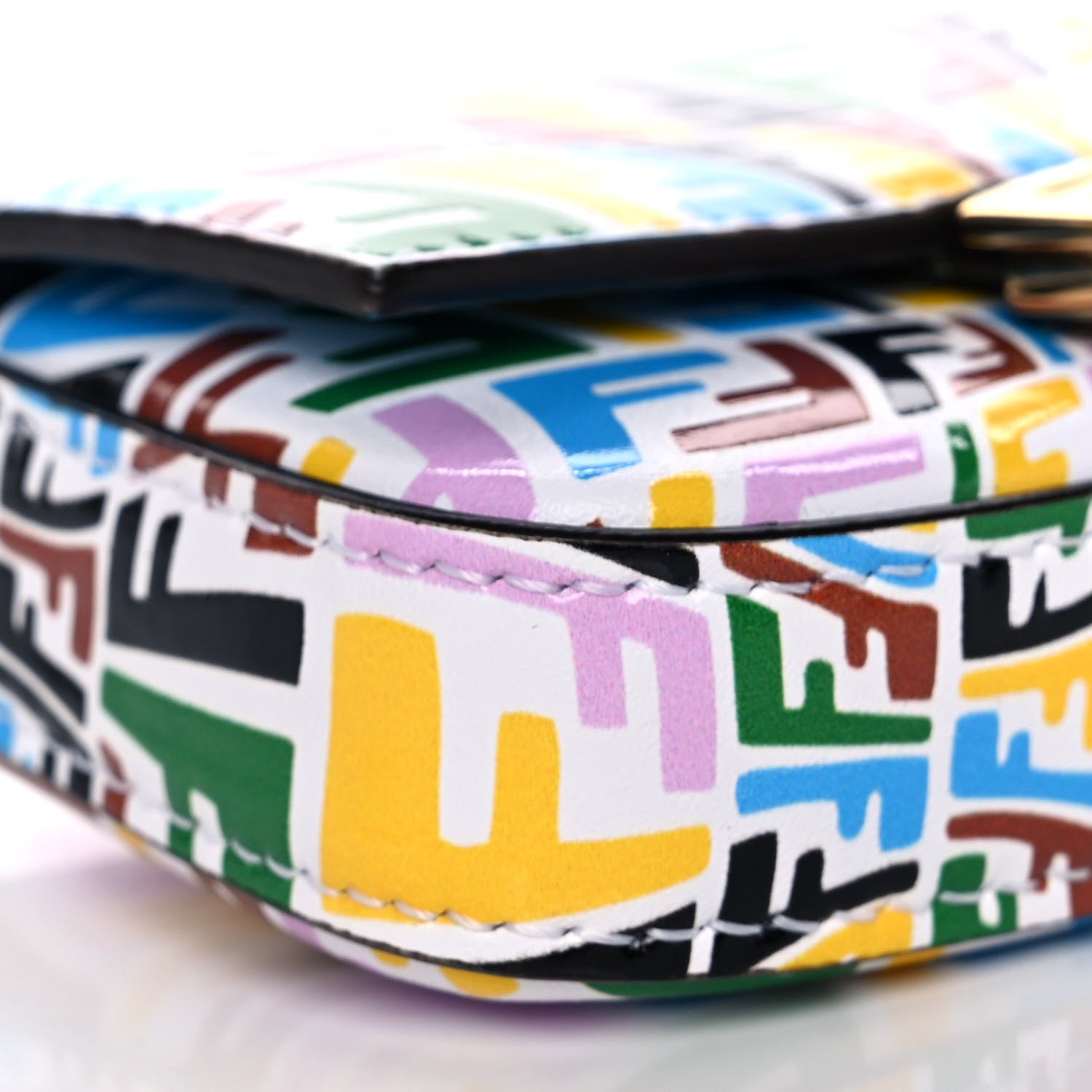 Fendi X SARAH COLEMAN Vitello Liberty Ceylon Micro FF Fish Eye Embossed Nano Baguette Charm Multicolor Cyber Blue 10 of 12