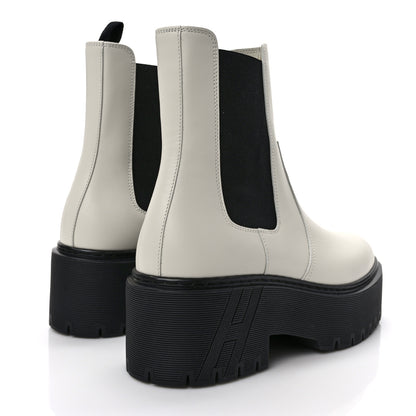 Hermes Calfskin Harrow Ankle Boots 37.5 Beige Glaise 4 of 8