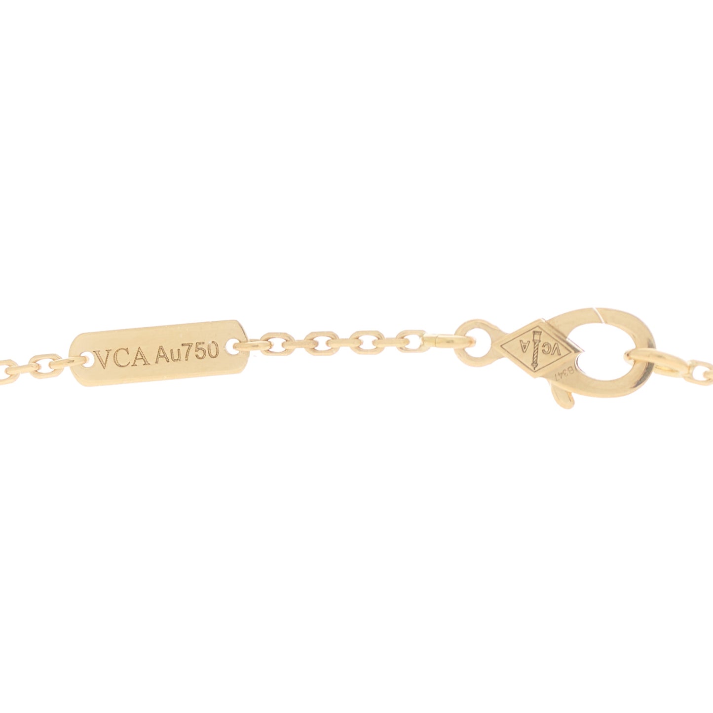 18K Yellow Gold Mother of Pearl Vintage Alhambra Pendant Necklace