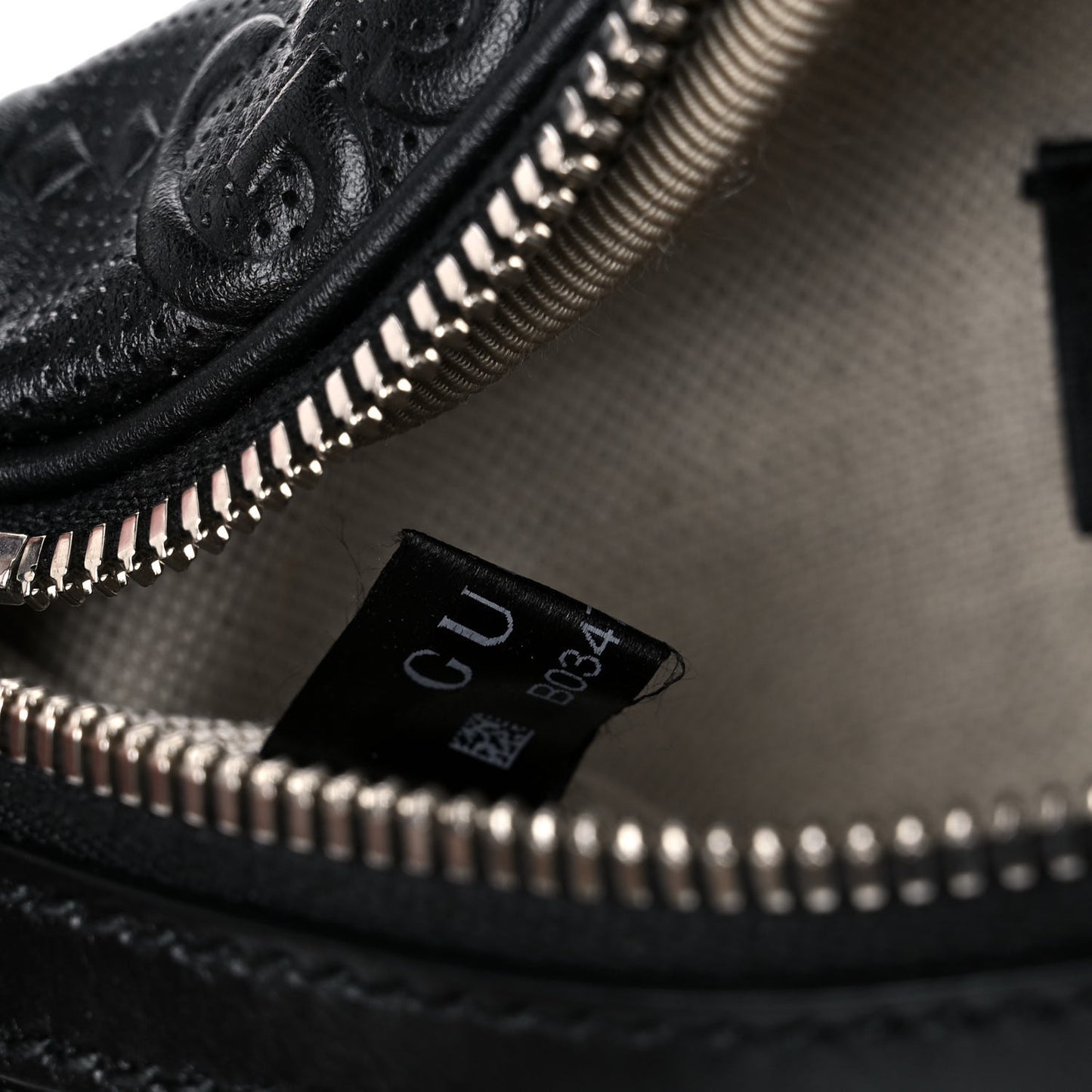 Calfskin GG Tennis Embossed Belt Bag Black