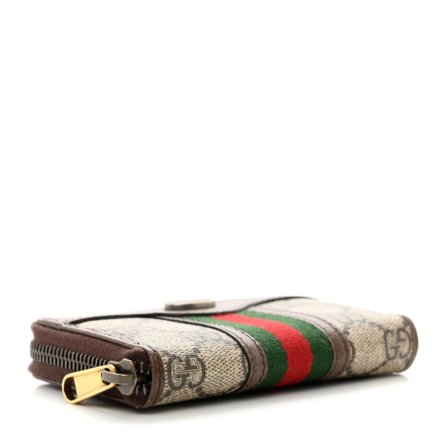 Gucci GG Supreme Web Ophidia Zip Around Card Case Brown 4 of 8