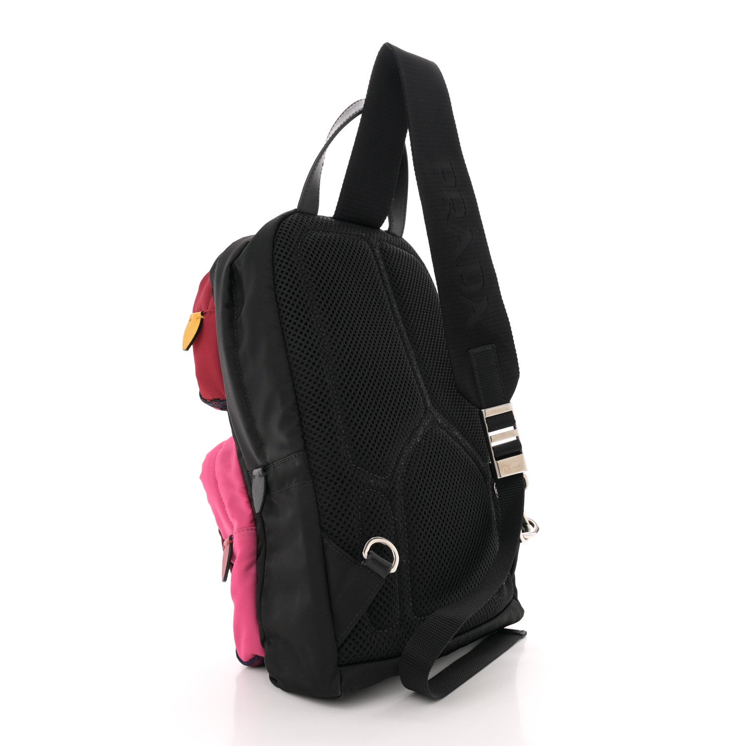 Prada Tessuto Stampato Nylon Otta Print Sling Backpack Pink Multicolor 2 of 10