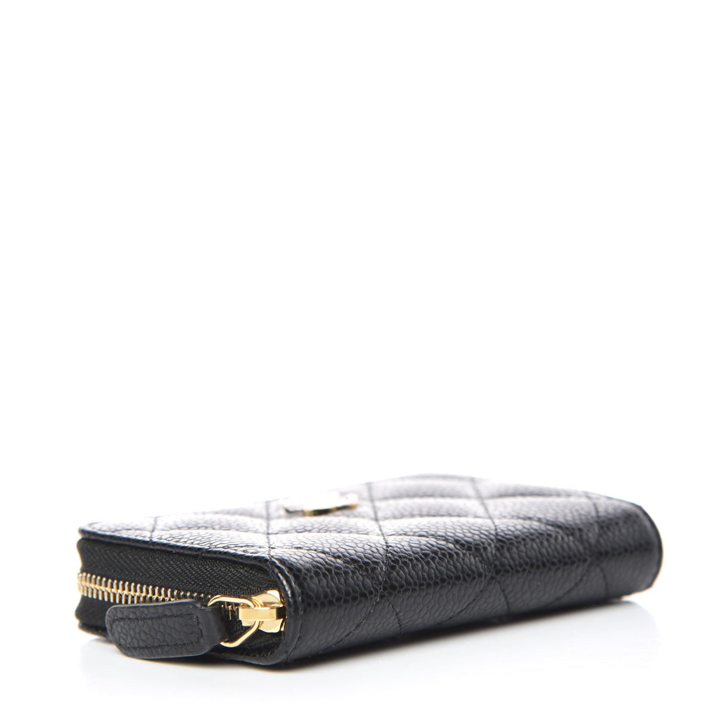 Caviar Quilted Zip Coin Purse Black