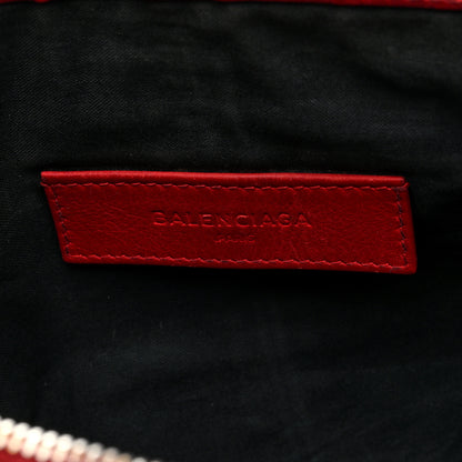 Balenciaga Smooth Calfskin Classic SIlver Hardware Medium Clip Red Lipstick 6 of 7