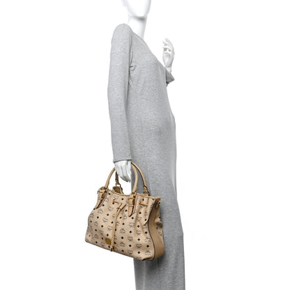 MCM Visetos Medium Drawstring Shopper Beige 2 of 9