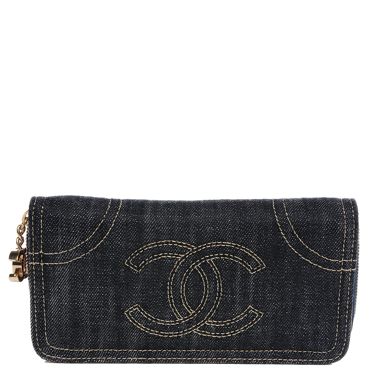 Chanel Denim CC Zip Around Wallet 1 of 8