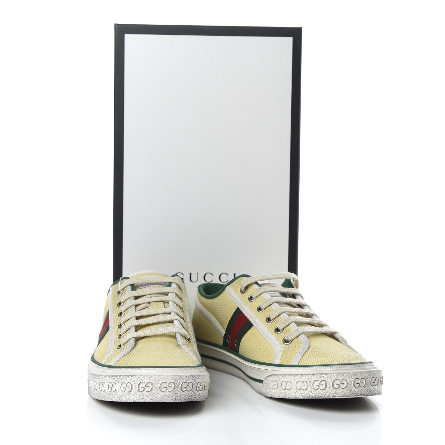 Gucci Canvas Web Mens 1977 Tennis Sneakers 6 Burro Mystic White 9 of 9