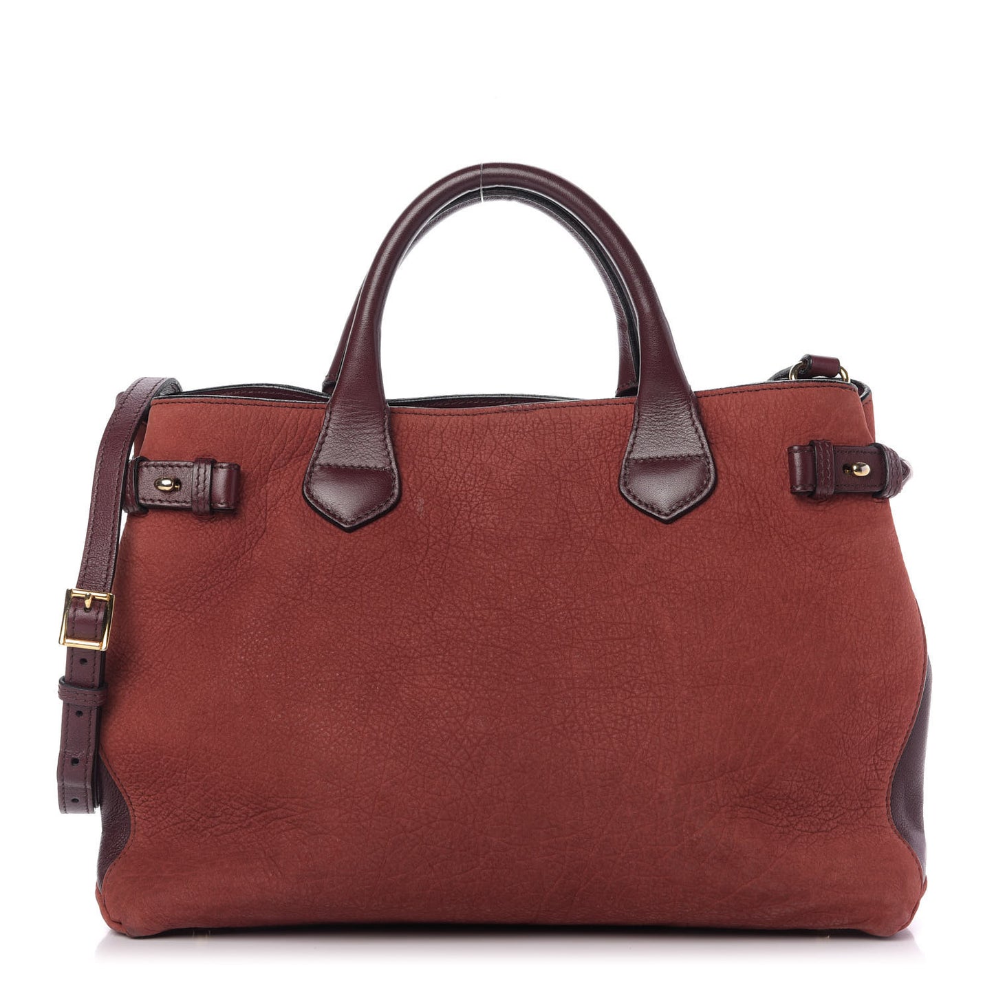 Grainy Nubuck Medium Banner Tote Deep Claret