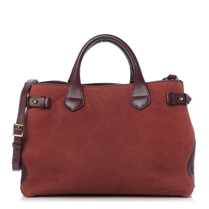 Burberry Grainy Nubuck Medium Banner Tote Deep Claret 1 of 11