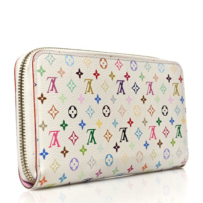 Louis Vuitton Monogram Multicolor Zippy Wallet White Litchi 3 of 12