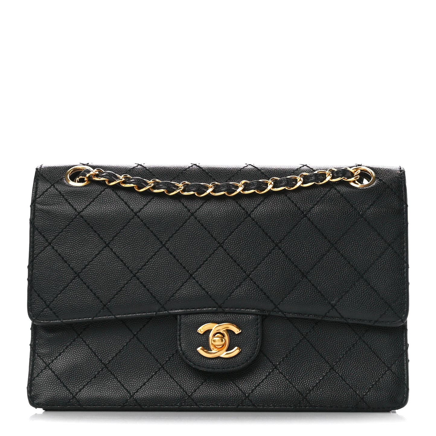 Caviar Quilted Medium Single Flap Black
