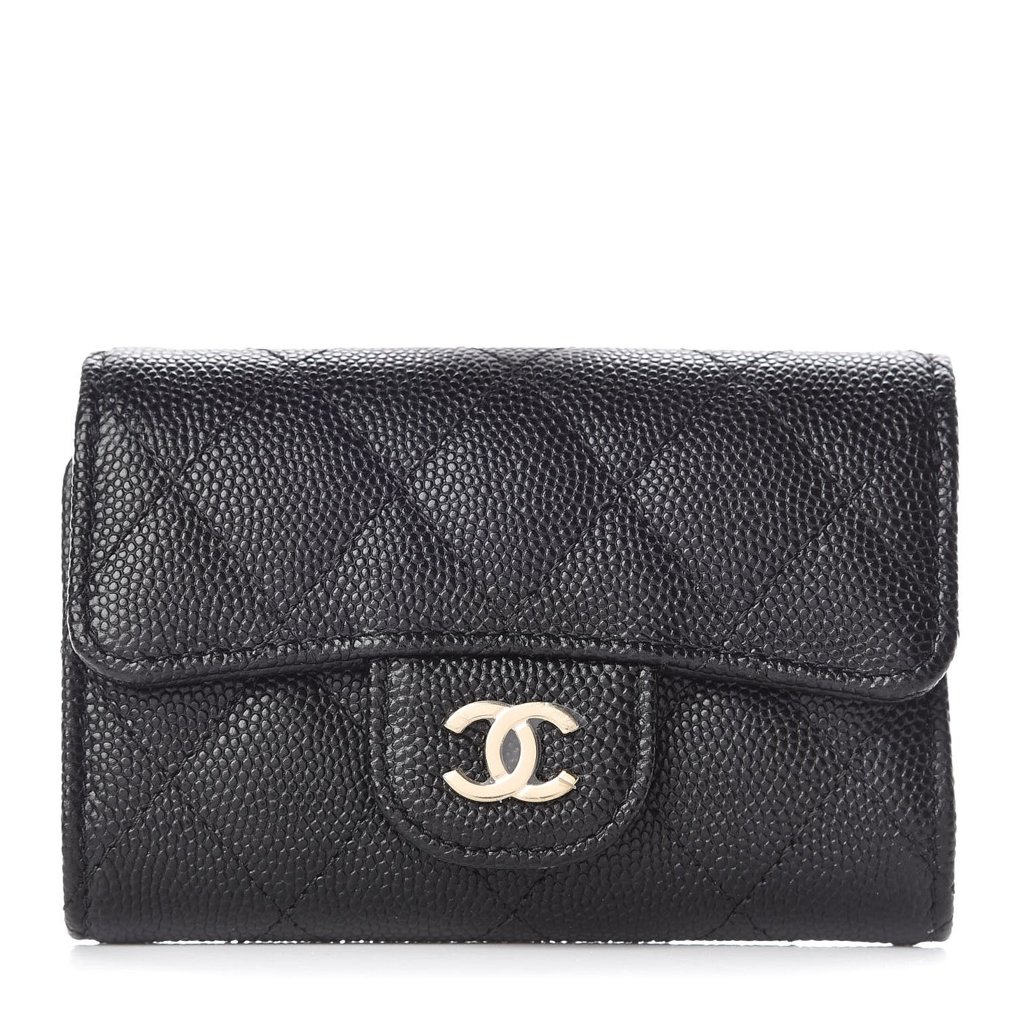 Caviar Quilted Classic 4 Key Holder Wallet Black