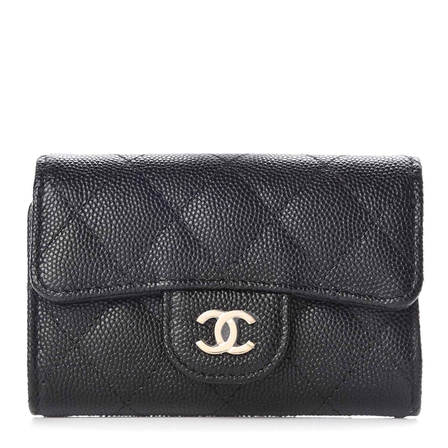 Chanel Caviar Quilted Classic 4 Key Holder Wallet Black 1 of 9
