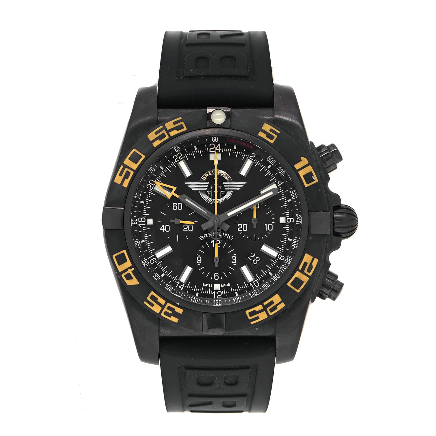 PVD Stainless Steel Rubber 46mm Jet Team American Tour Limited Edition Chronomat GMT Automatic Watch Black MB0410