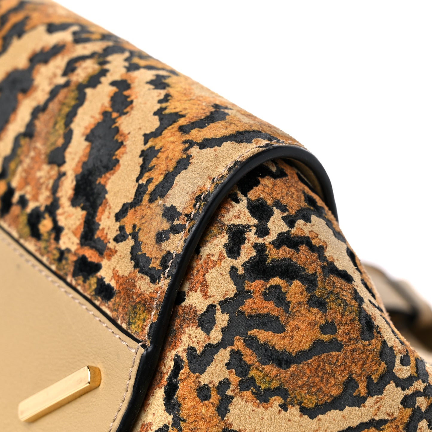 Suede Tapestry Small Hammock Shoulder Bag Multicolor