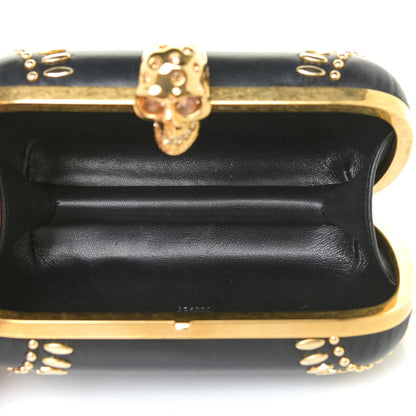 Alexander McQueen Nappa Studded Skull Box Clutch Black 7 of 16