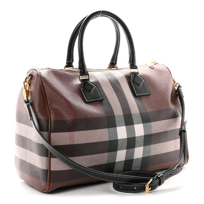 Burberry E-canvas Check Bowling Bag Dark Birch Brown 2 of 9