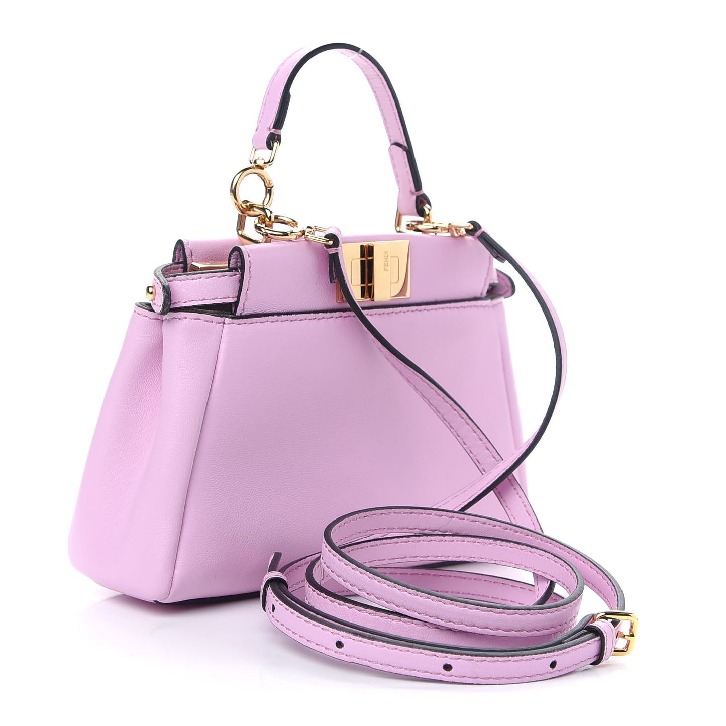 Shiny Nappa Micro Peekaboo Iconic Satchel Lavanda