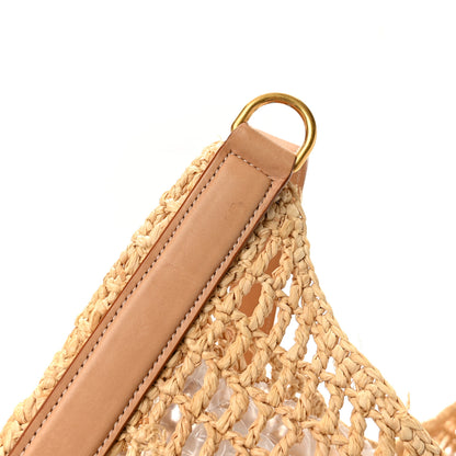 Saint Laurent Raffia Calfskin Oxalis Shoulder Bag Naturale Vintage Brown 11 of 13
