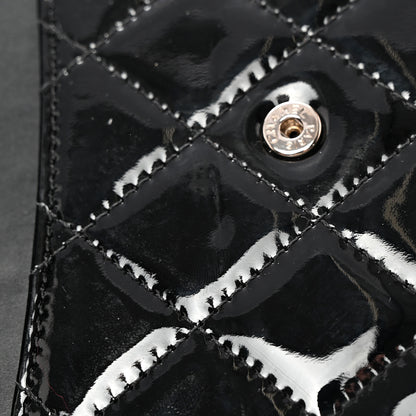 Chanel Patent Calfskin Quilted Small Flap Wallet Black 9 of 10