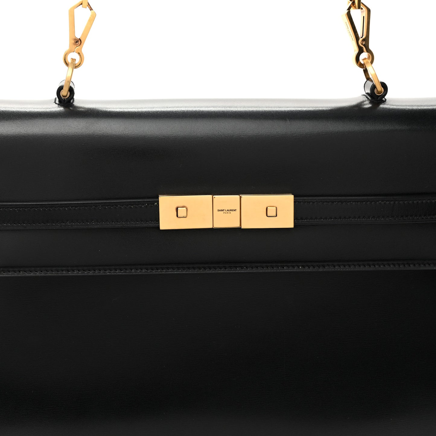 Smooth Calfskin Manhattan Top Handle Black