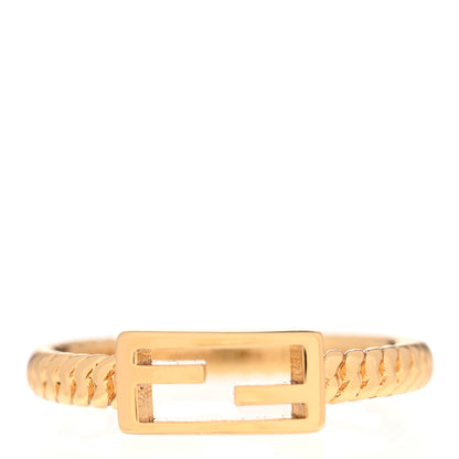Fendi Metal FF Chain Ring S Gold 1 of 6
