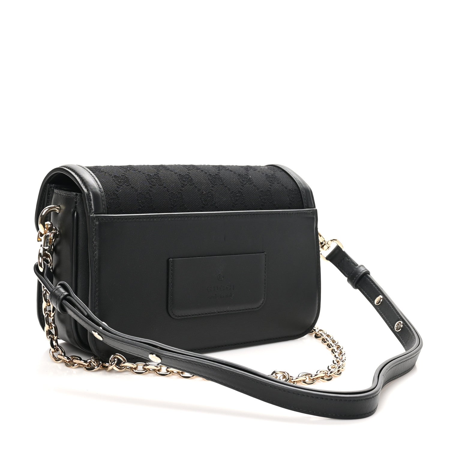 Gucci Crepe Wool Silk GG Monogram Go Small Shoulder Bag Black 4 of 10