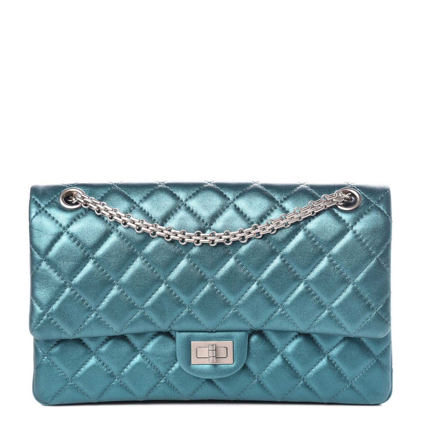 Metallic Calfskin Quilted 2.55 Reissue 226 Flap Turquoise