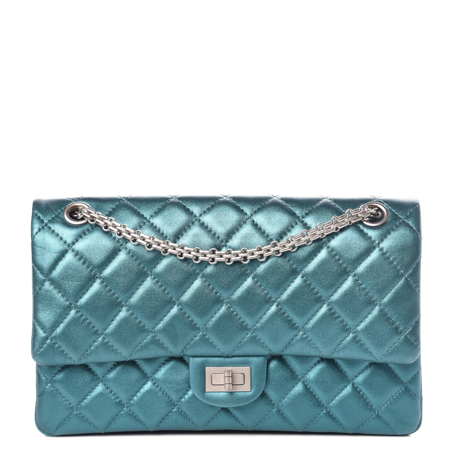 Chanel Metallic Calfskin Quilted 2.55 Reissue 226 Flap Turquoise 1 of 7